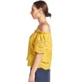 thumbnail image 4 of Daisy Top - Women's Double layer off the shoulder cotton eyelet top with scalloped hem (marigold), 4 of 5