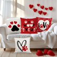thumbnail image 5 of Valentines Day Pillow Covers 18x18 Inch Set of 4 Dog Paws Red Decorative Throw Pillow Covers Home Living Room Cushion Case Farmhouse Wedding Anniversary Decorations, 5 of 6