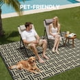 thumbnail image 4 of KUETH 6' x 9' Outdoor Rug Waterproof Camping Patio Rug Boho Geometric Reversible Outdoor Plastic Carpet for RV Blcony Picnic Porch，Black&Beige, 4 of 8