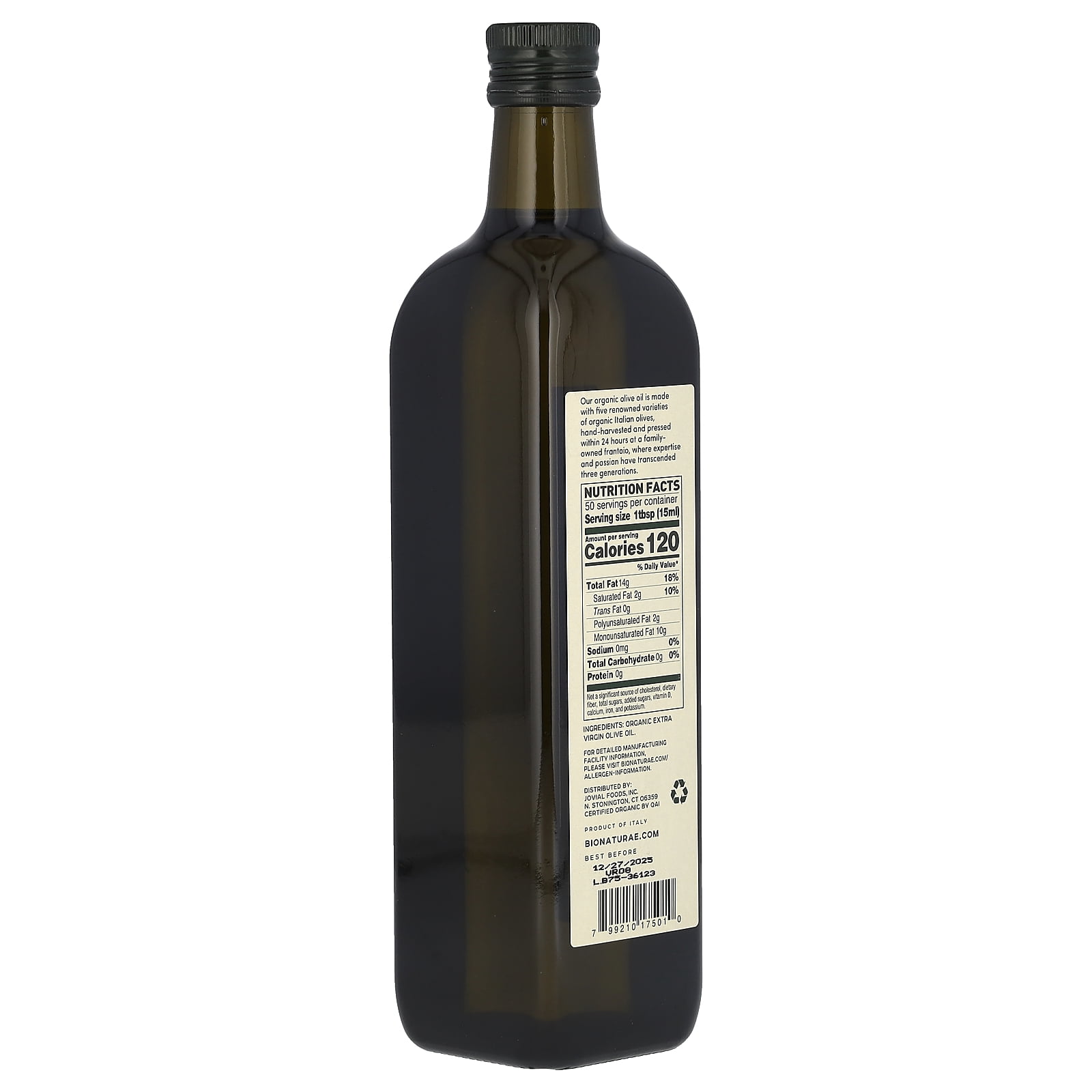 Bionaturae Extra Virgin Olive Oil, 25.4 fl oz (750 ml)