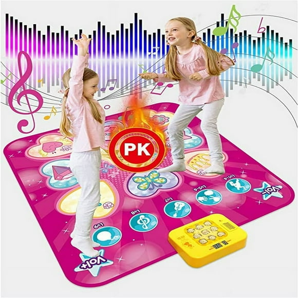Dance Mat Gift for 3-12 Year Old Girls Boys Electronic Dance Pad Game Toy for Kids Age 4 5 6 7 8 9 10+ Create Songs Built-in Music 3 Game Modes 5 Challenge Levels Christmas Birthday G