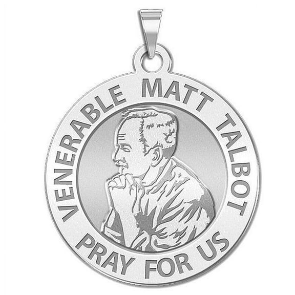 Venerable Matt Talbot - 2/3 Inch Size of Dime, Solid 14K White Gold