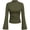 Army Green, variant on Womens Long Sleeve Shirts Fall Bell Sleeve Mock Turtleneck Ribbed Going Out Tops Casual Ruched Y2K Clothes