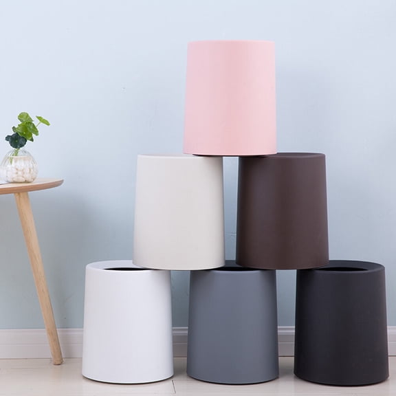 USHOBE 1Pack Trash Can for Bedroom Recycling Square Plastic 22x22x25.7cm
