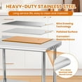 thumbnail image 4 of Towallmark Stainless Steel Table, 36x24 Inch Metal Prep Table With Adjustable Undershelf & Backsplash, Heavy Duty Worktable With Hooks, Commercial Kitchen Workbench For Restaurant, Home, 4 of 7