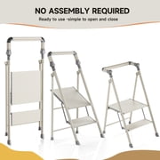UNICOO® Foldable Toddler Tower - 2-Step Ladder for Adult, Toddler Tower Foldable & Compact - Foldable Kitchen Tower, Kids Step Stool, Folding Toddler Tower for Kitchen & Bathroom (Smoky Gray)