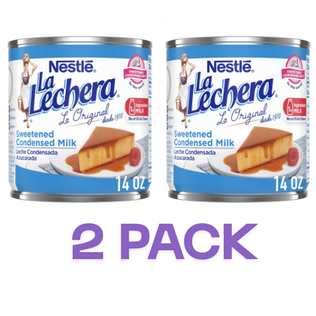 2-Pack La Lechera Sweetened Condensed Milk for Baking Holiday Dessert, 14 oz Can