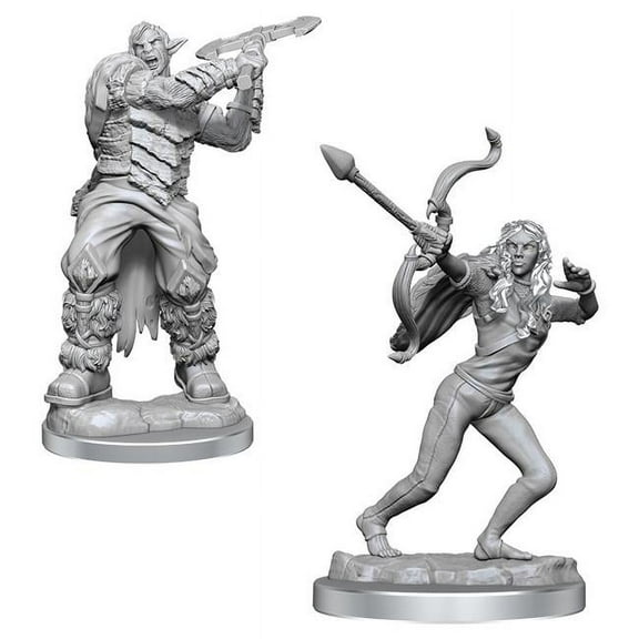 Ashari Stoneguard and Skydancer Unpainted Miniatures Critical Role Series Figures WizKids