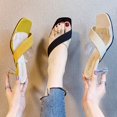 thumbnail image 5 of High Heeled Sandals Women's Transparent Square Head Slippers Large Black, 5 of 5