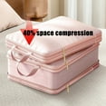 thumbnail image 6 of Clothing Compression Bag for Luggage Storage | Waterproof Travel Organizer | Space Saving Vacuum Packing Cubes | Suitcase Clothes Organizer System​​(Pink,14"×10"×7.8"), 6 of 6