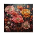 thumbnail image 3 of Designart "Ranunculus Rhapsody composition" Floral Print on Natural Pine Wood, 3 of 5
