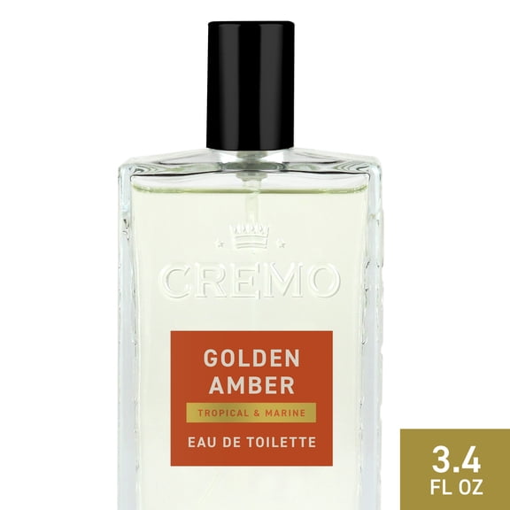Cremo Men's Cologne Spray, Golden Amber Scent, Cologne for Men, 3.4 Fl Oz