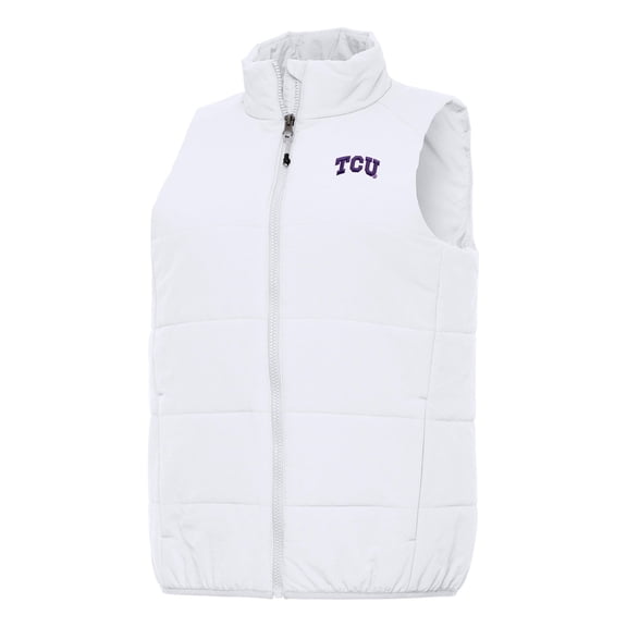Women's Antigua White TCU Horned Frogs Experience Full-Zip Vest