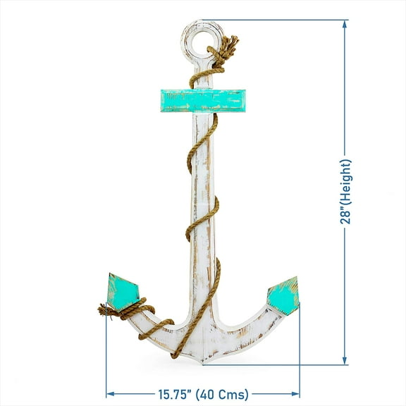 Nagina International Nautical Wooden Wall Anchor | Pirate's Nursery Gift & Wall Decor Accessories | Coastal Beach Themed Room Supplies | Home Wall Hanging Decor Ideas