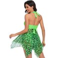 thumbnail image 4 of Plus Size Sexy Mesh Skirt Split Ladies Halter Bikini Swimsuit Two Piece, 4 of 5