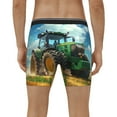 thumbnail image 4 of Cauagu Green Tractor Field Print Men's Boxer Briefs, Funny & Cute Underwear Elastic Waistband Briefs Ideal Gift for Men,1-Pack, 4 of 7