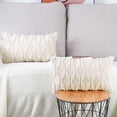 thumbnail image 5 of Pack of 2 Soft Plush Short Wool Velvet Decorative Throw Pillow Covers Luxury Style Cushion Case Pillow Shell for Sofa Bedroom Beige 12x20 inch Rectangular, 5 of 5