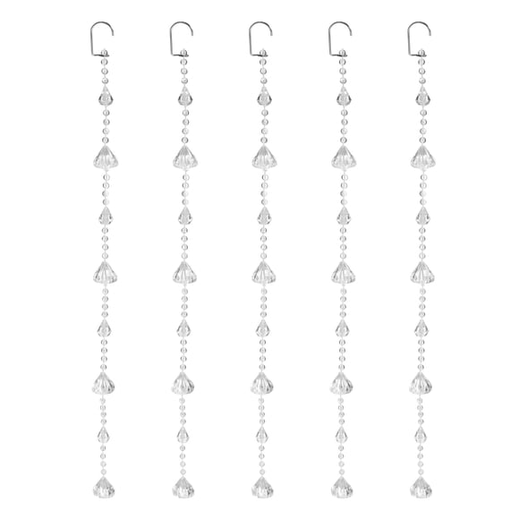 5 Pcs Brins de Guirlande en Acrylique Cristal, Brins de Perles en Cristal Clair, Fil de Perles Diamant (0.3m/0.98 Pieds)