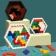 thumbnail image 5 of Hexagonal Tangram puzle chino hecho 3D rompecabezas cerebro Teasers bloques juguetes de entrenamiento multicolor CUTICAT Rompecabezas de Tangram, 5 of 8