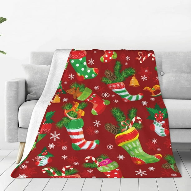 Balery X-mas and New Year Manta de Felpa Suave y Acogedora – Cobija de Franela Aterciopelada para Cama, Lavable y Cálida para Sofá, Mascotas, Transpirable-40"x30"