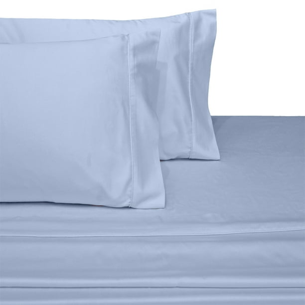 100% Long-Staple Cotton Sateen Sheets 300TC Solid Bed Sheet Set - Queen ...
