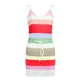 thumbnail image 2 of yoeyez Spring Casual Dresses for Women 2025 Women Summer Dresses with Pockets Striped T Shirt Dress Sleeveless Drawstring Dress Casual Tie Waist Sundress Daily Deals of the Day Prime Today only, 2 of 6