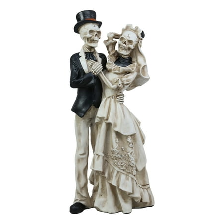 Ebros Love Never Dies Wedding Bride and Groom Skeleton Couple in Dancing Pose Figurine 13.5