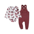 thumbnail image 2 of CARETOO Infant Baby Boy Clothes 0-18 Months Newborn Overalls Outfits 2Pcs Dinosaurs Romper Bodysuit Bib Overall Pants Cute Jumpsuit Set, 2 of 14