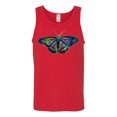 thumbnail image 2 of Wild Bobby, Colorful Rainbow Patterned Butterfly Animal Lover Mens Graphic Tank Top, Red, Small, 2 of 3