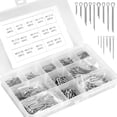 thumbnail image 2 of 420Pcs Cotter Pin Assortment Kit 304 Stainless Steel Split Pin Fastener Clips Set Zinc Plated Straight Fastener Clips Stable Straight Hairpin Pins with Storage Case for Automobiles, 2 of 10