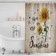 thumbnail image 4 of Yellow Sunflower Waterproof Fabric Shower Curtain,Summer Vintage Flower Bee Sunshine Waterproof Fabric Shower Curtain for Bathroom Curtains Bathtubs Hotel Shower Curtains with 12 Hooks Stall 48x72in, 4 of 8