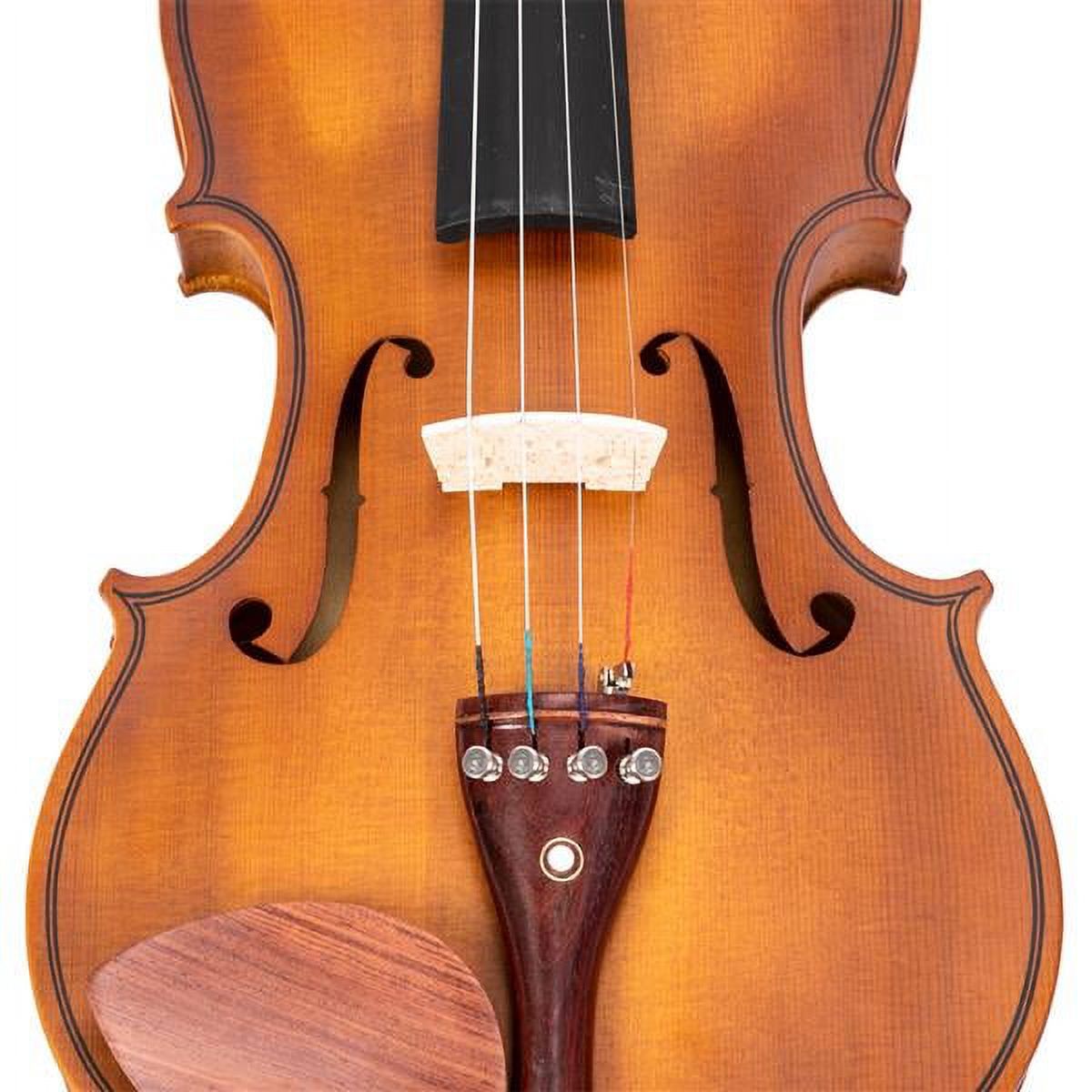 GV103 4/4 Natural Acoustic Violin Set - Spruce Top & Maple Back, Matte Finish with Complete Accessories for Beginners & Students