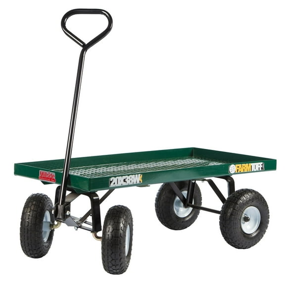 Millside metal deck 20' x 38" garden wagon with flat free tires