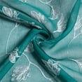 thumbnail image 3 of Sheer Valance Curtains, Leaf Embroidery Window Treatment Voile Valances Cafe Curtains, Farmhouse Faux Linen Textured Rod Pocket Embroidered Kitchen Valance Curtains, 52 x 15 Inch,Teal, 3 of 6