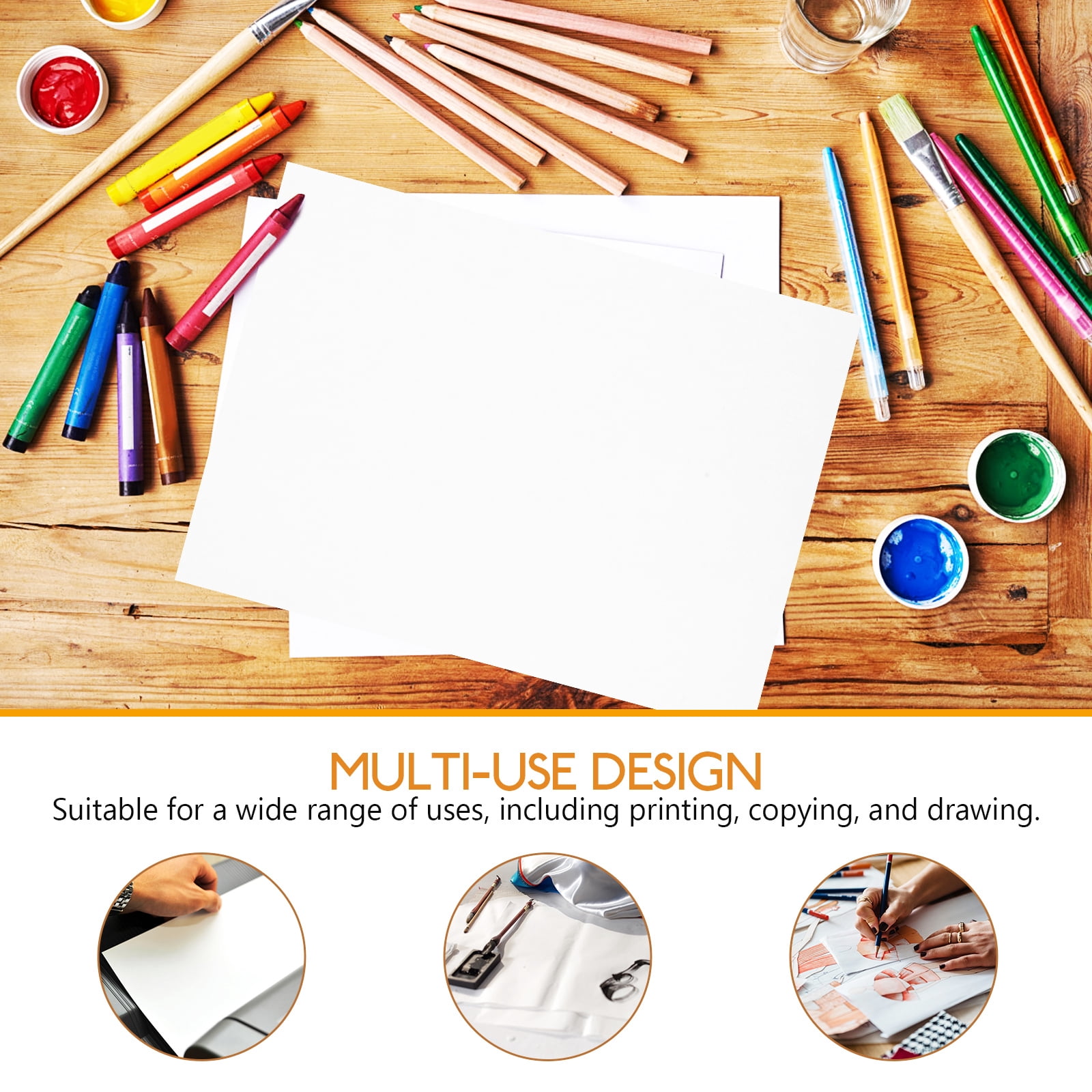 PHENOFICE 100 Feuilles Papier Kraft Cartonné Pour Artisanat Et Dessin - Format 30x20,5 Cm