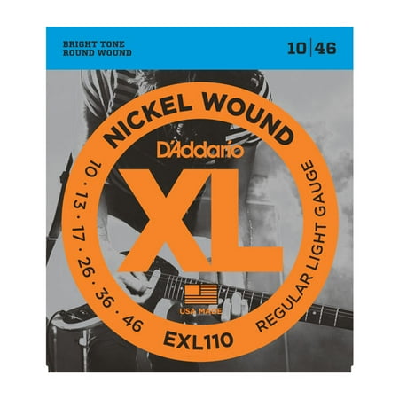 - D'Addario EXL110 Nickel Wound Electric Guitar Strings, Regular Light, .010-.046