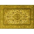 thumbnail image 1 of Ahgly Company Machine Washable Indoor Rectangle Medallion Yellow Traditional Area Rugs, 7' x 10', 1 of 4