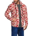 thumbnail image 2 of Goofa Cute Strawberry Pattern Mens Full-zip Hoodie, Zip-up Pullover Hooded Sweatshirt, Kangaroo Pocket Hoodie Ideal for Daily Wear, Travel, and Home-X-Large, 2 of 5