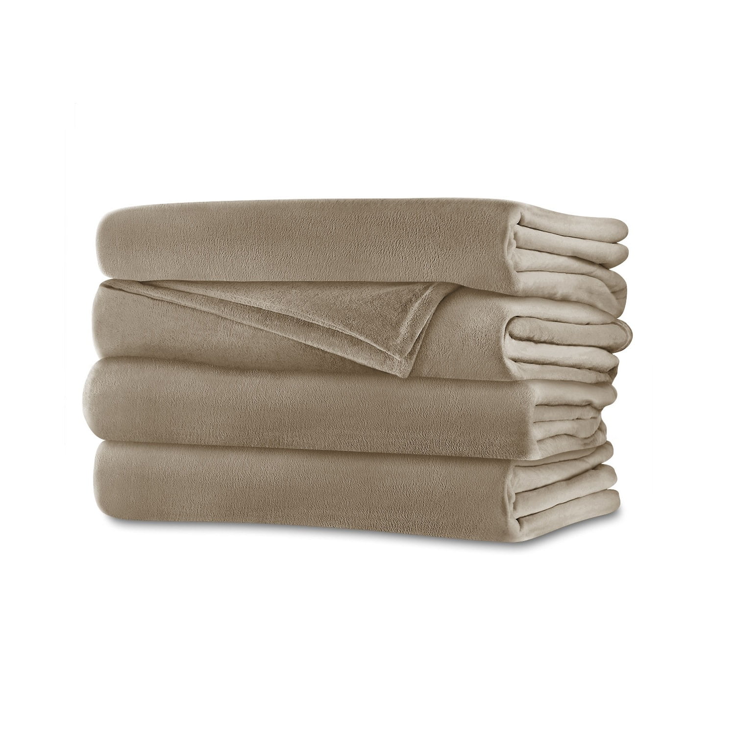 Sunbeam Velvet Plush King Heated Blanket, Mushroom - Walmart.com ...