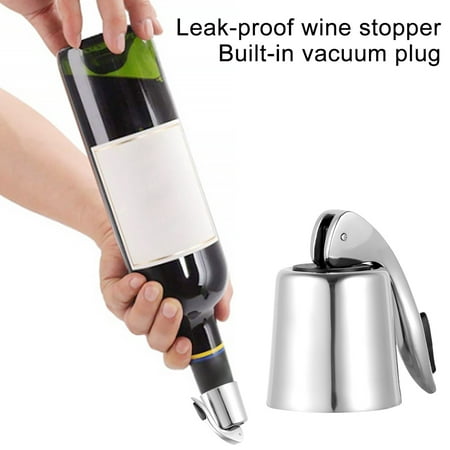 

Atopoler 2PCS Wine Bottle Stopper SteelPress Wine Corks Reusable Interior Vacuum Sealed Plug Wine Bar Opener Wine Saver & Sealer Wine Fresh Bottle Keeper