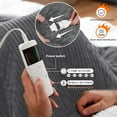 thumbnail image 4 of 62"x84" Heated Electric Blanket Fast Heating Lap Flannel Blankets, 1/2/4/6/8 Hours Auto-off 10 Heat Level Winter Throw Blankets, Over-heat Protection Flannel Heater Throws, Machine Washable, Grey, 4 of 8
