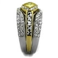 thumbnail image 4 of Womens Gold Rings Two-Tone IP Gold (Ion Plating) Stainless Steel Ring with AAA Grade CZ in Topaz TK2291, 4 of 4