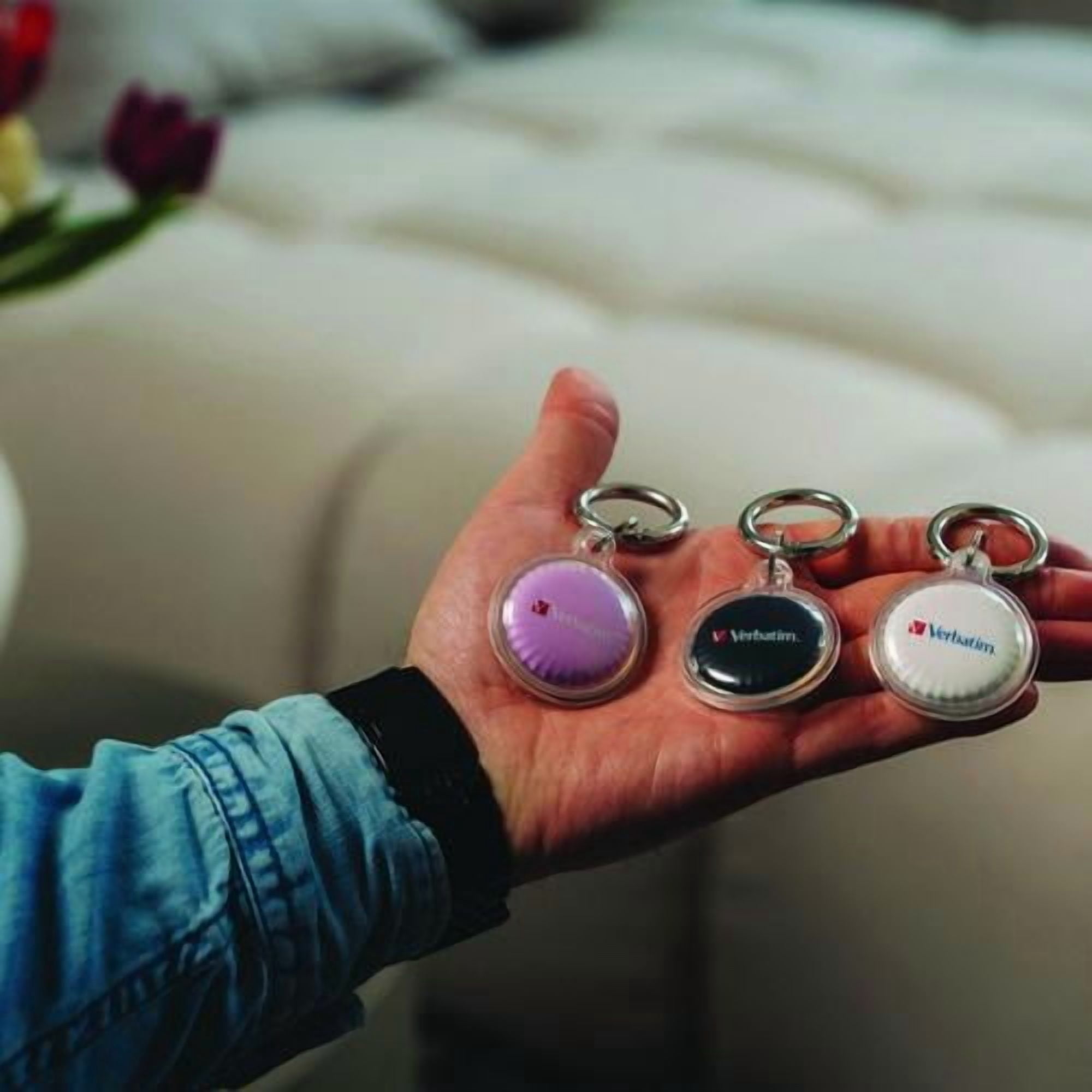 My Finder Bluetooth Coin Tracker for Apple iOS, Black/Purple/White, 3/Pack | Bundle of 5