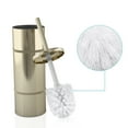 thumbnail image 3 of Slim Compact Stainless Steel Toilet Brush Holder For Bathroom Storage - Sturdy, Deep Cleaning, Metalin scratched Gold Finish, 3 of 7