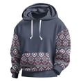 thumbnail image 2 of DDAPJ pyju Western Aztec Hoodies for Men Vintage Graphic Hooded Sweatshirt Fall Winter Casual Pocket Hoodie Big and Tall Fashion Streetwear Birthday Gifts Prime Light Blue XL, 2 of 4