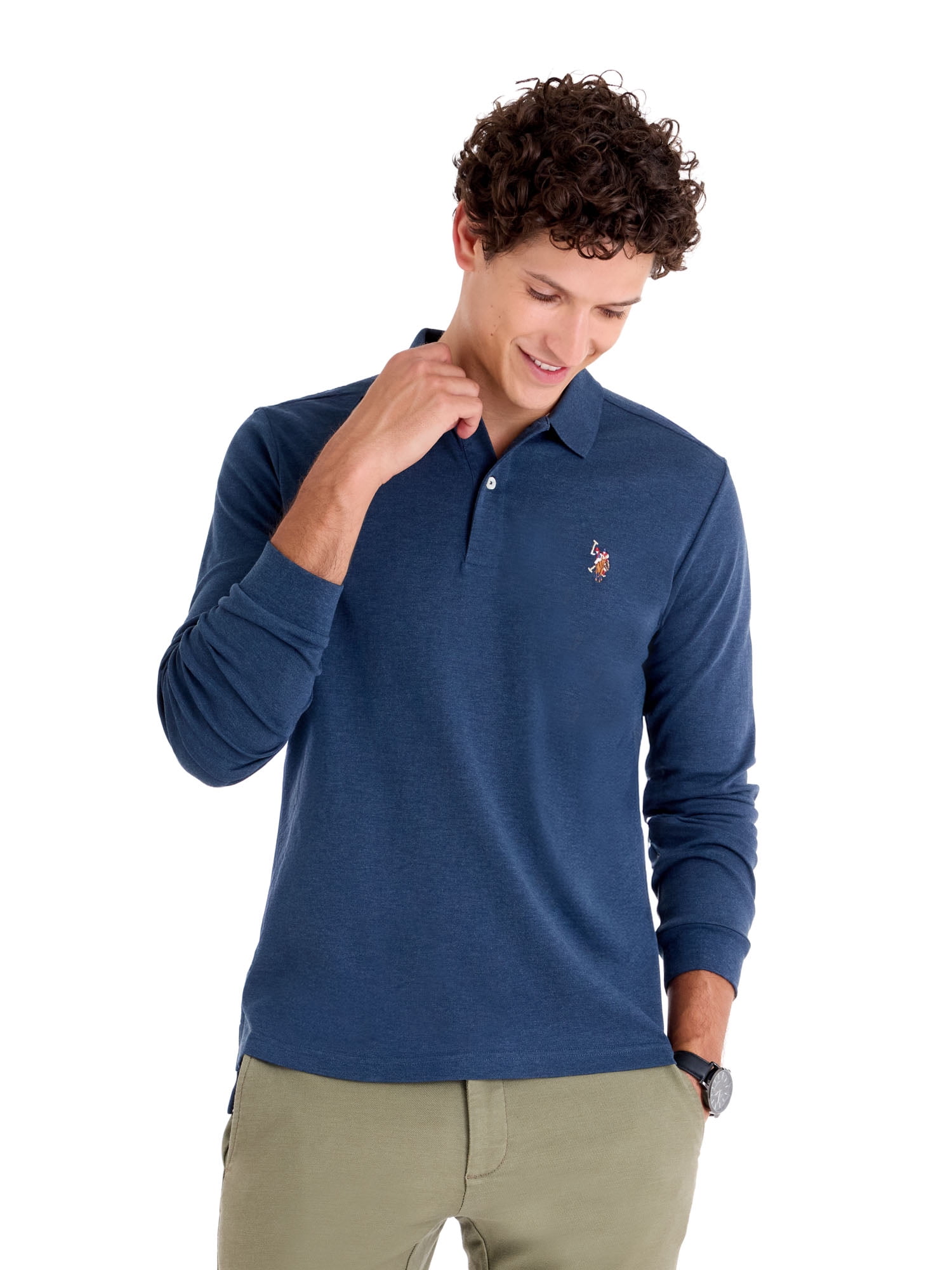 U.S. Polo Assn. Men's Long Sleeve Interlock Polo