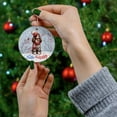 thumbnail image 4 of Hello Winter English Springer Spaniel Smiling in Red Scarf Hat Welcome Christmas Ceramic Round Ornament Springers Dog Lover Gifts Home Tree Decor - 00017, 4 of 5