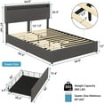 Adorneve Queen Bed Frame with LED Lights Headboard, 4 Drawers,2 USB