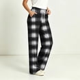thumbnail image 7 of Edvintorg Lounge Pants for Women Elastic Waisted Pajama Pants Plaid Printed Wide Leg Loose Casual Comfy Bottoms with Pocket Womens Fashion Multicolor S-2XL, 7 of 7