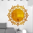 thumbnail image 4 of de pared de vinilo de espejo 3D de vinilo acrílico dorado para decoración dormitorio, 4 of 7